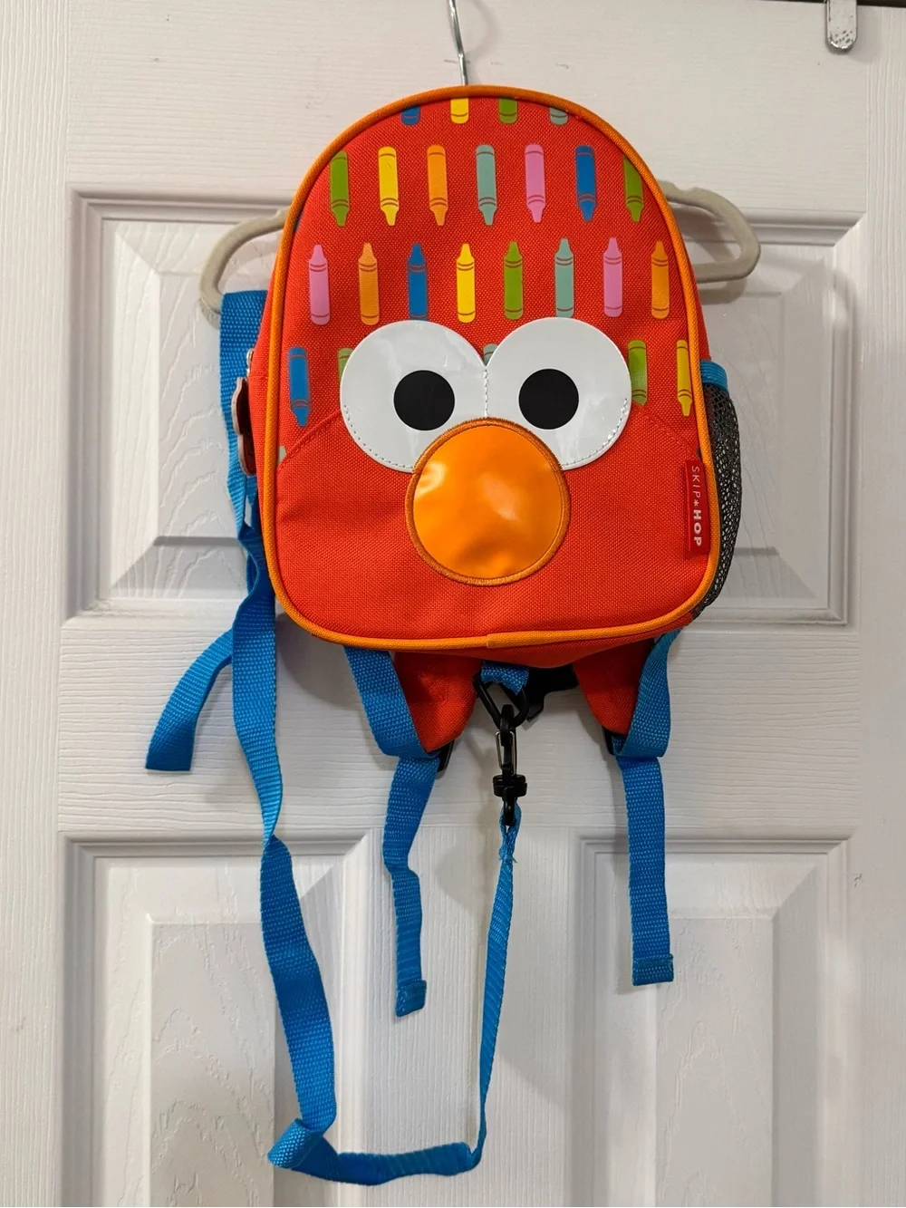 Skip Hop Orange Elmo Crayon Kids Backpack with Blue Straps